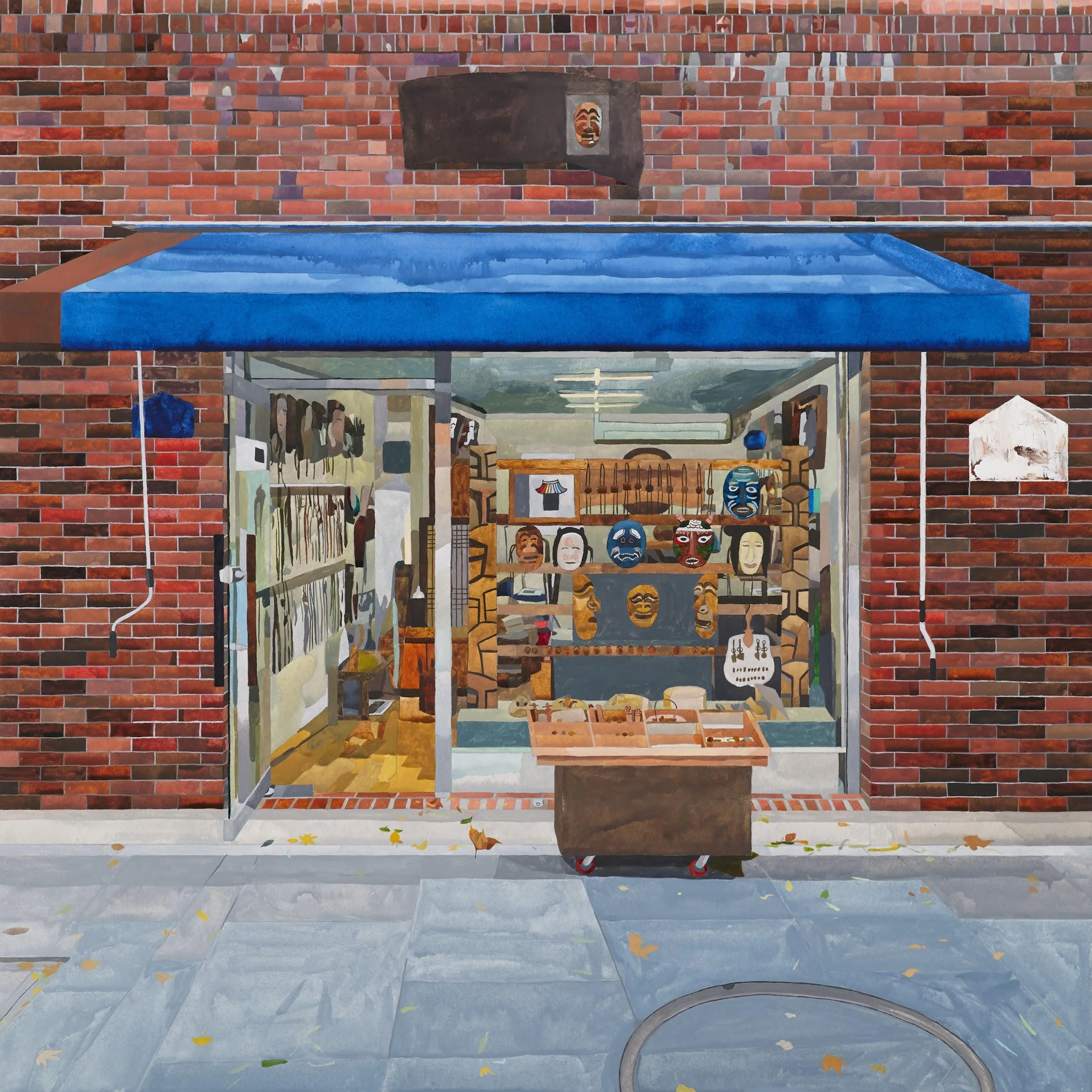 조신욱, 〈탈방〉, 2022, Watercolor on paper, 60.6x60.6cm