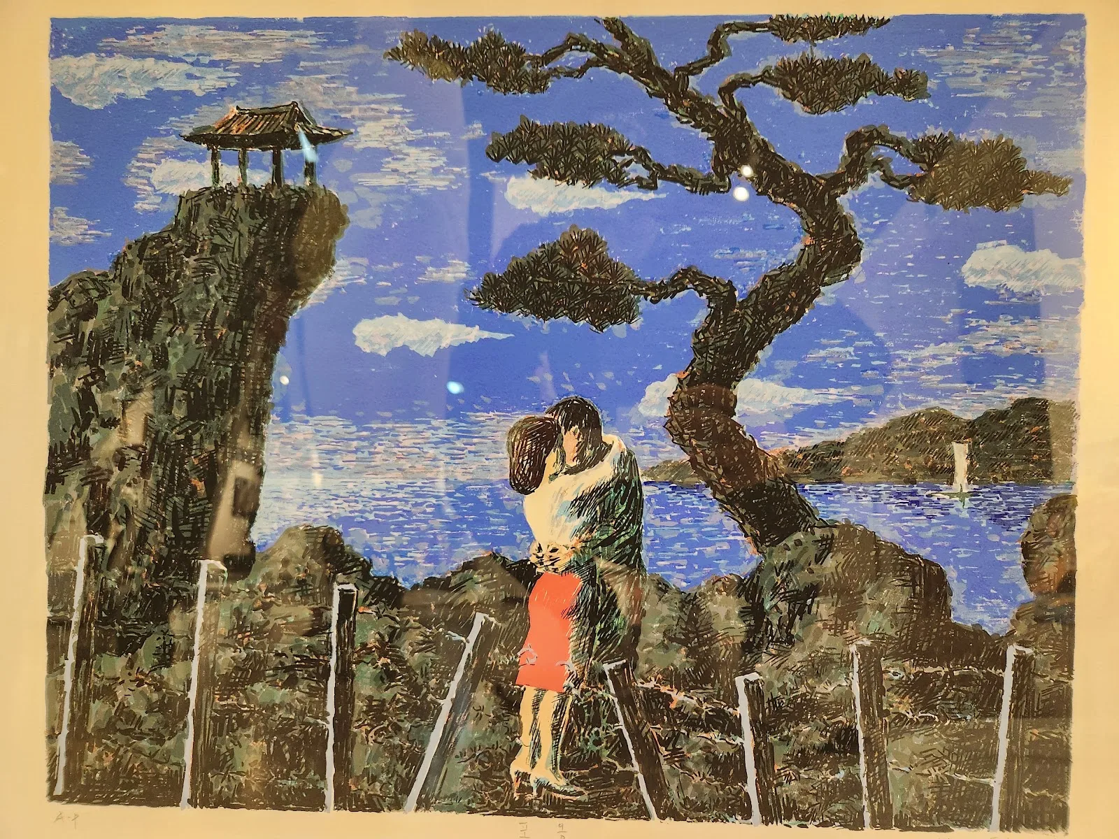 민정기, 〈포옹〉, 2025, 실크스크린, 40.2×52cm