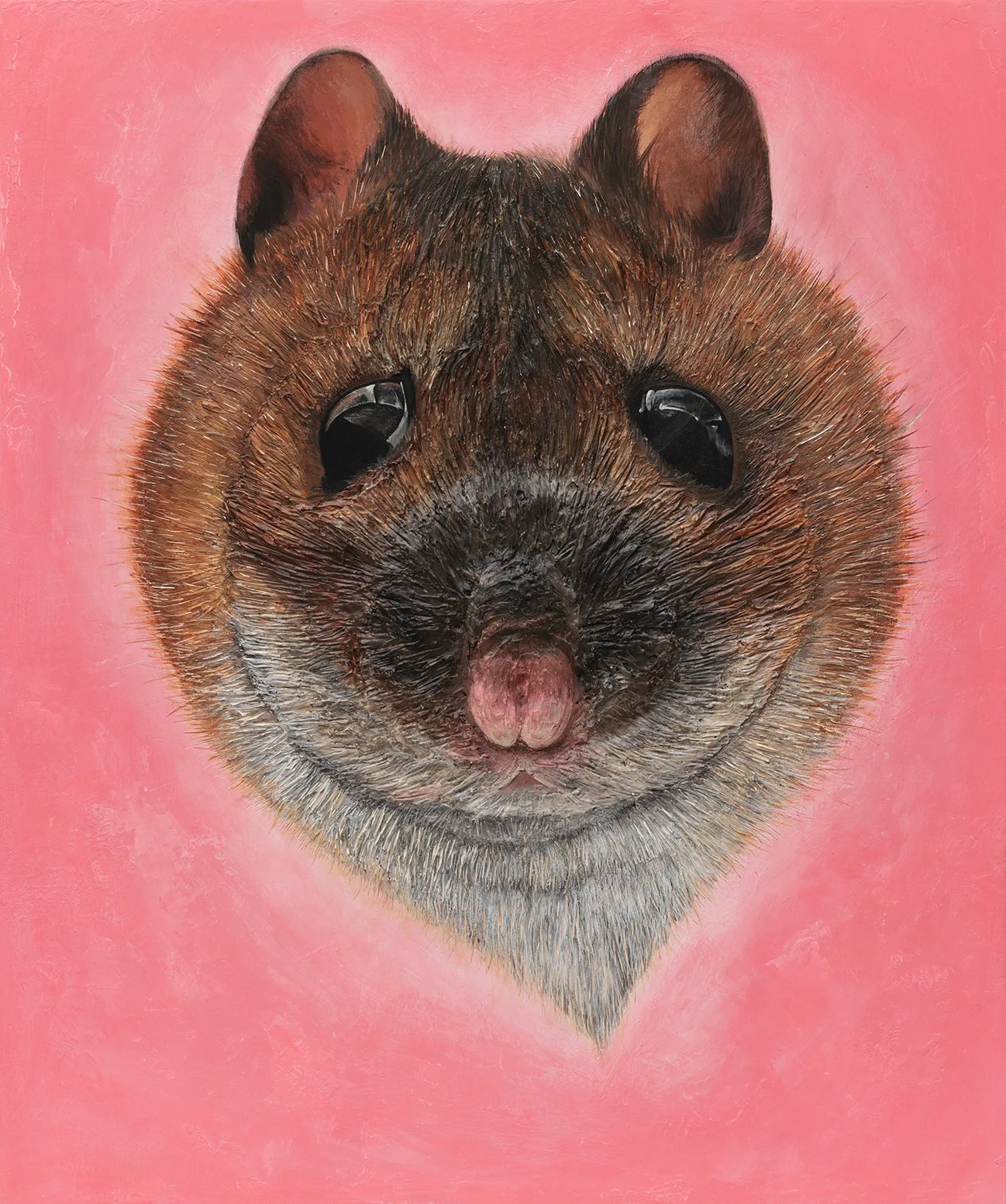 기조, 〈The Stare〉, 2025, 화판에 목각과 채색