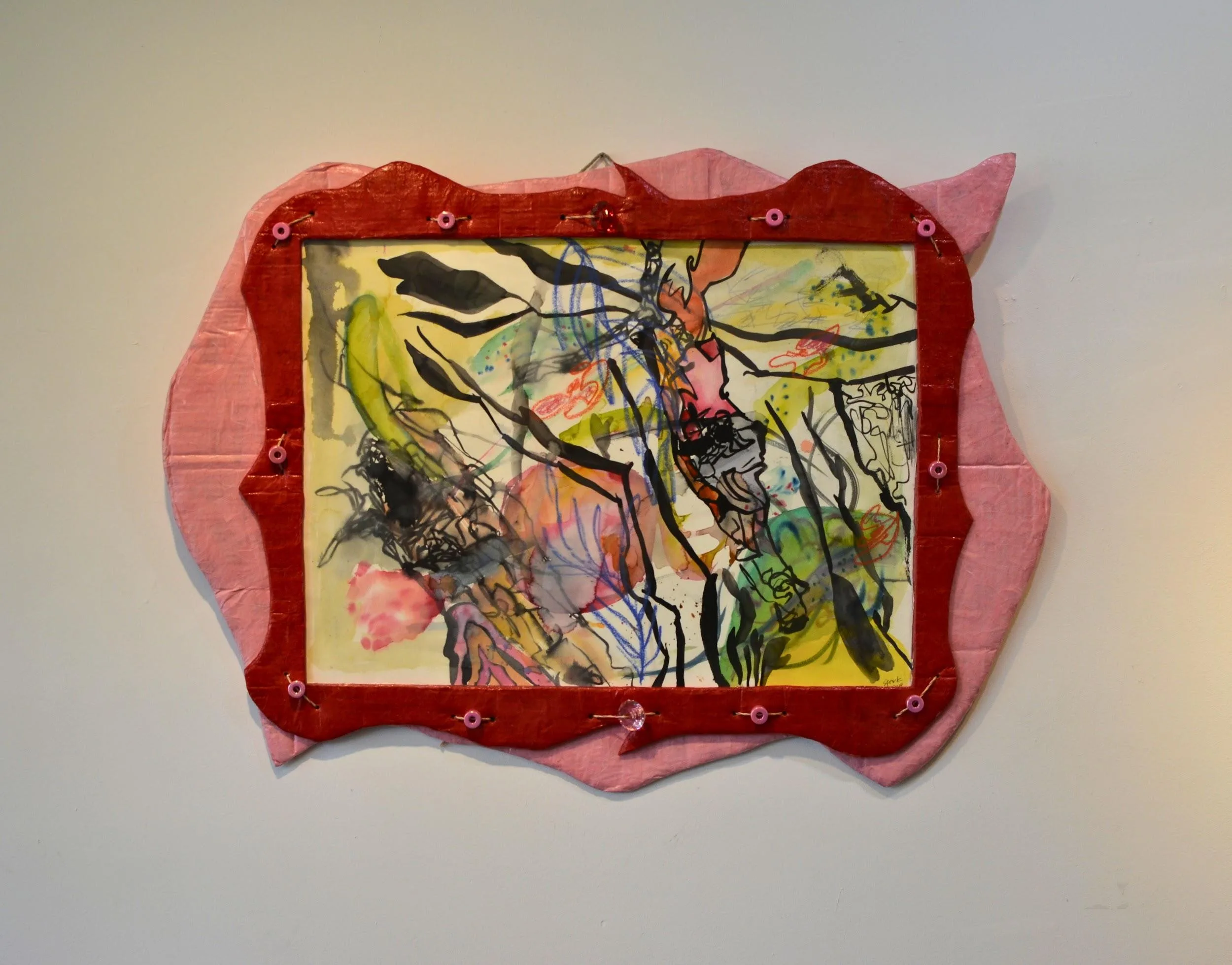 박소형, 〈Botanical Garden, 식물정원〉, 2025, 수채화·잉크드로잉·박스·한지, 75x125cm