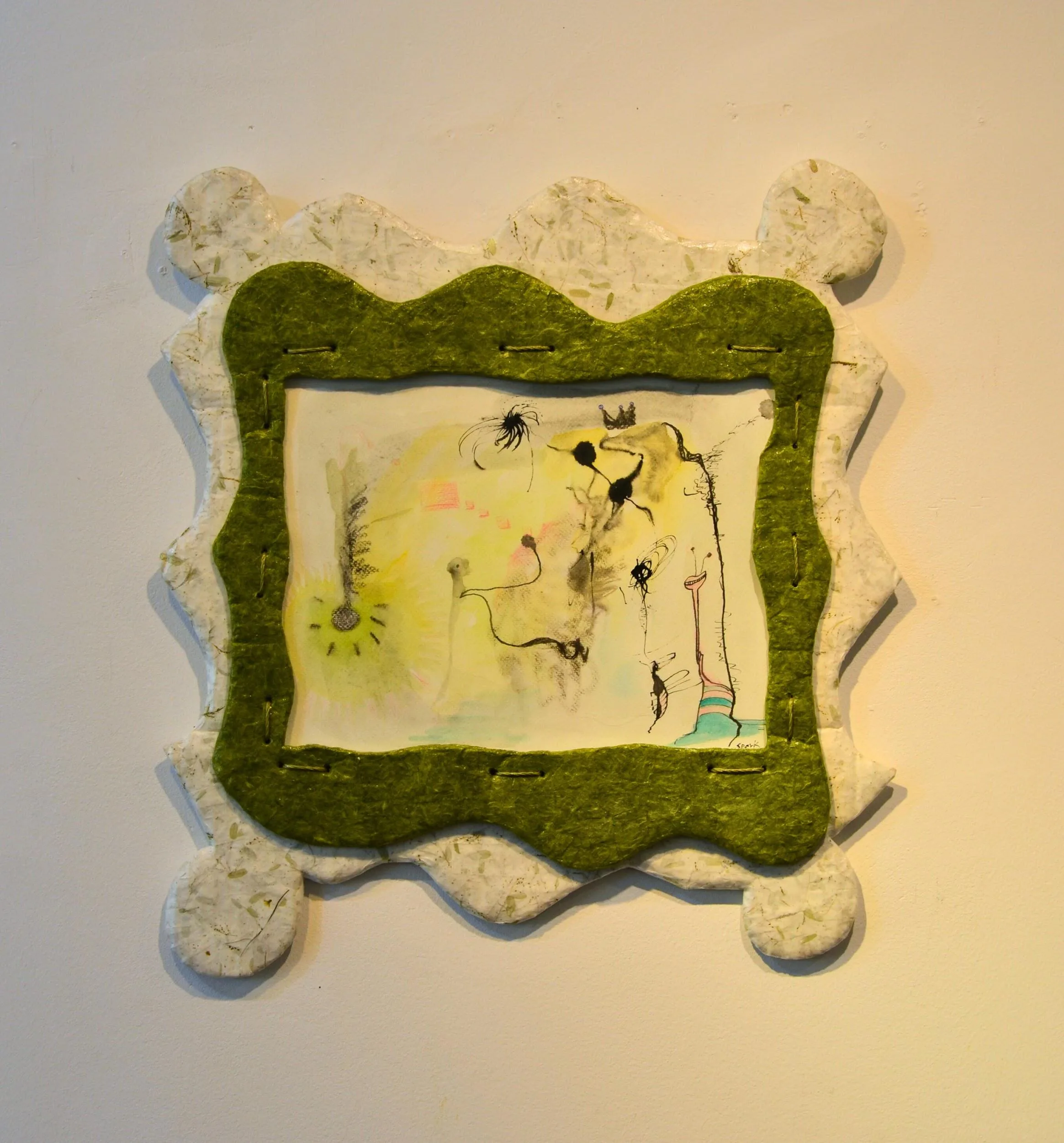 박소형, 〈Revealed Di, 그 죽음이 드러나다〉, 2025, 수채화·잉크드로잉·박스·한지, 49x53cm