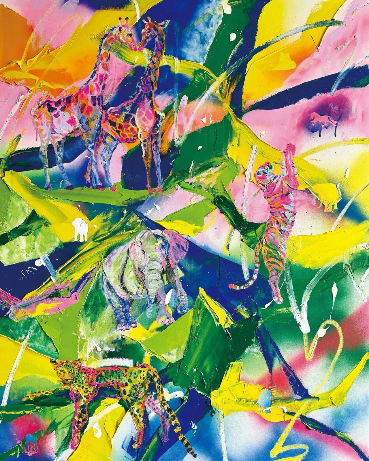 박수지, 〈KINDRED LIGHTS〉, 2025, Oil and spray on canvas, 116.8x91.0cm