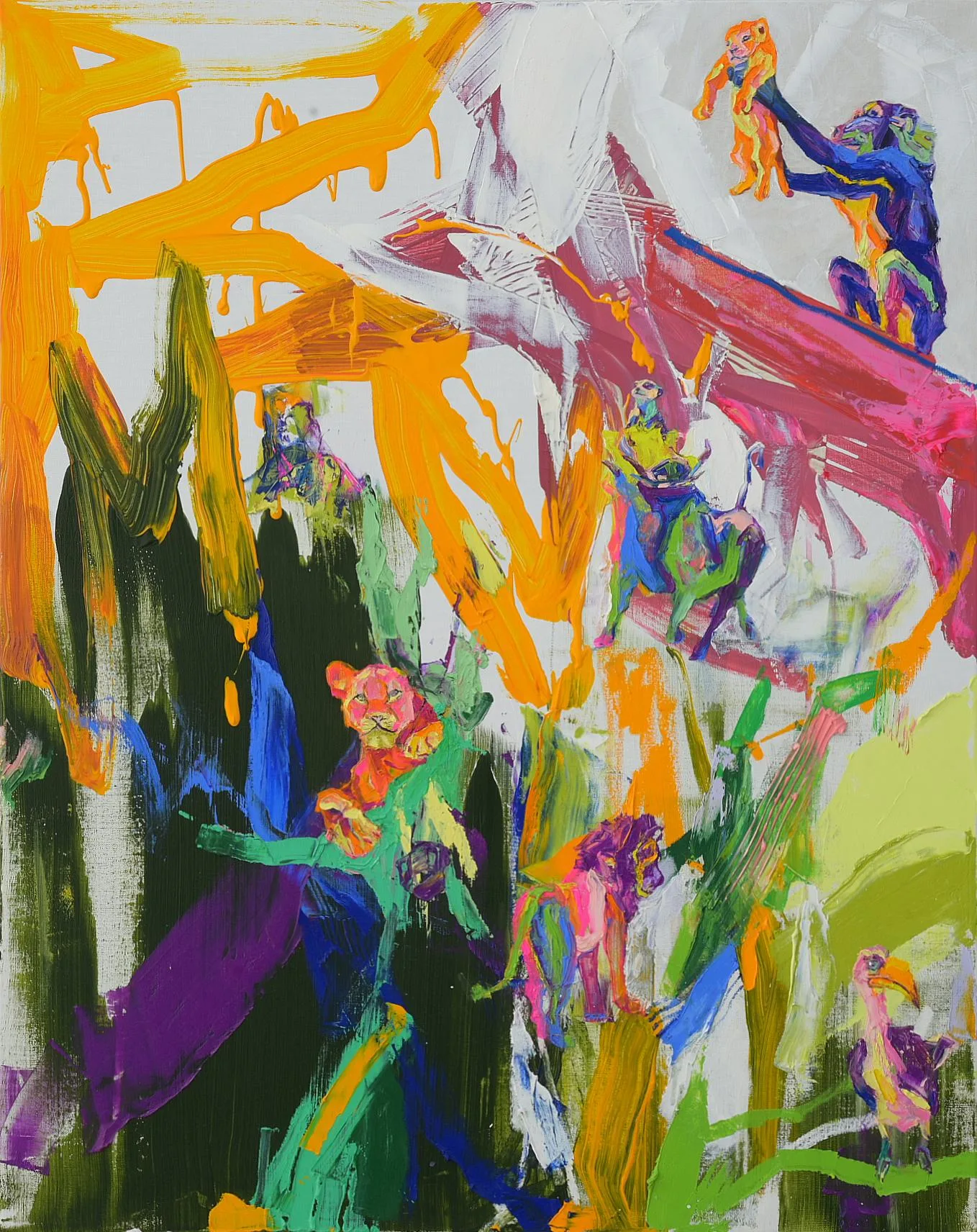 박수지, 〈LION KING〉, 2020, Oil and acrylic on canvas, 100.0x80.3cm