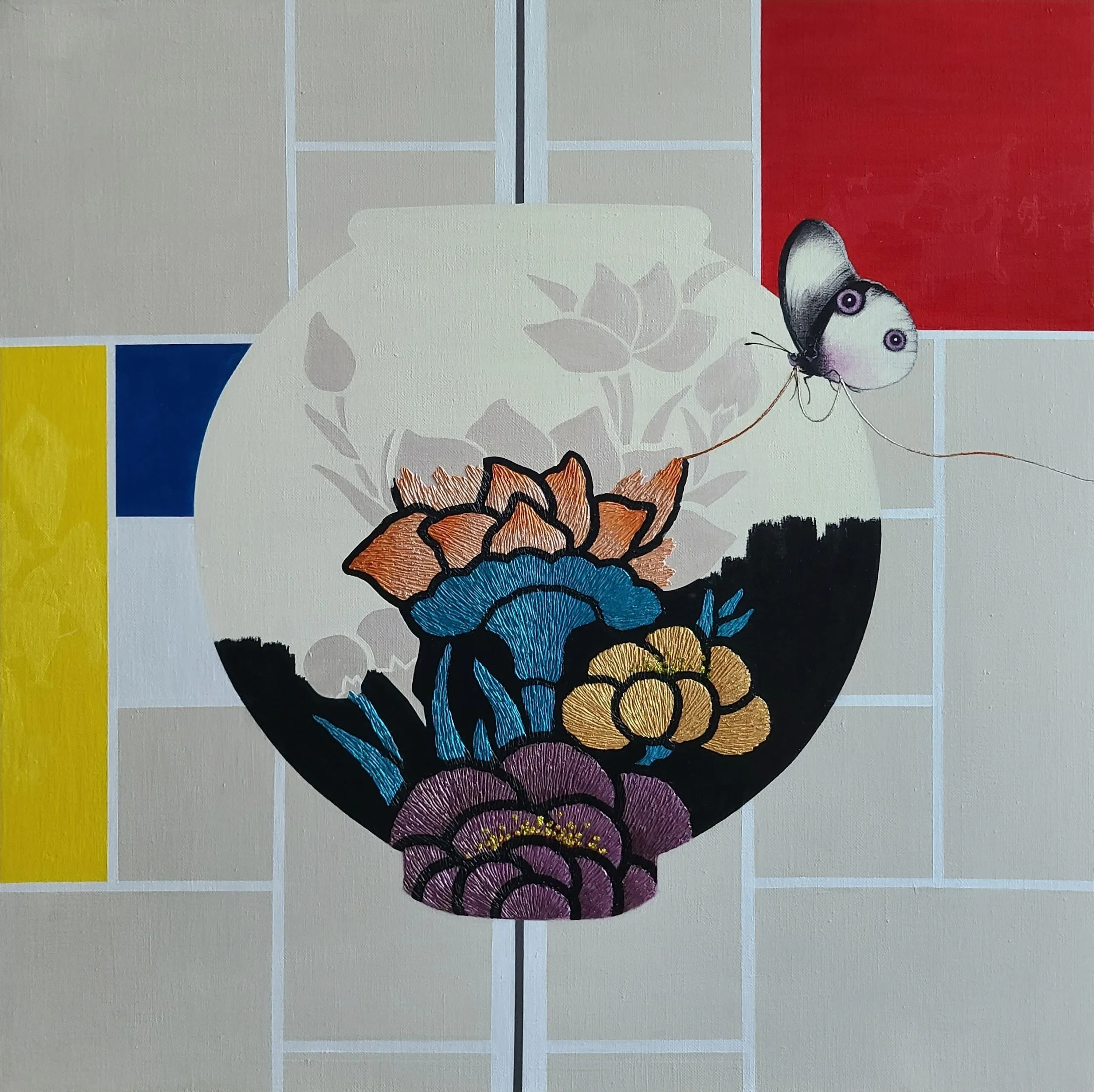 송광연, 〈Butterfly's Dream〉, 2025, Acrylic on canvas, 72.7×72.7cm