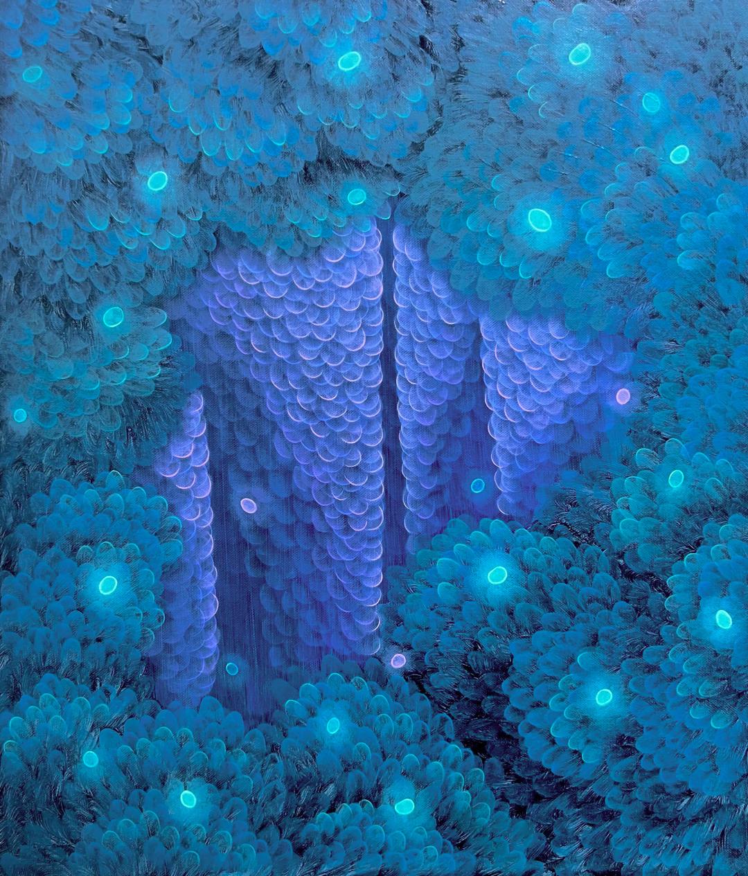 윤겸, 〈Serenity Fortress 평온의 요새〉, Oil on canvas, 51x45cm — 작품 한 점이 작가와 구매자를 2년간 이어주는 실'