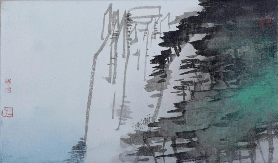 산, 린넨에 수묵채색 - 김현철