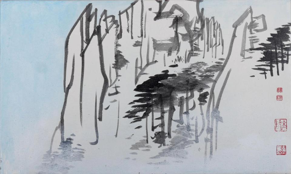 산, 린넨에 수묵채색 - 김현철