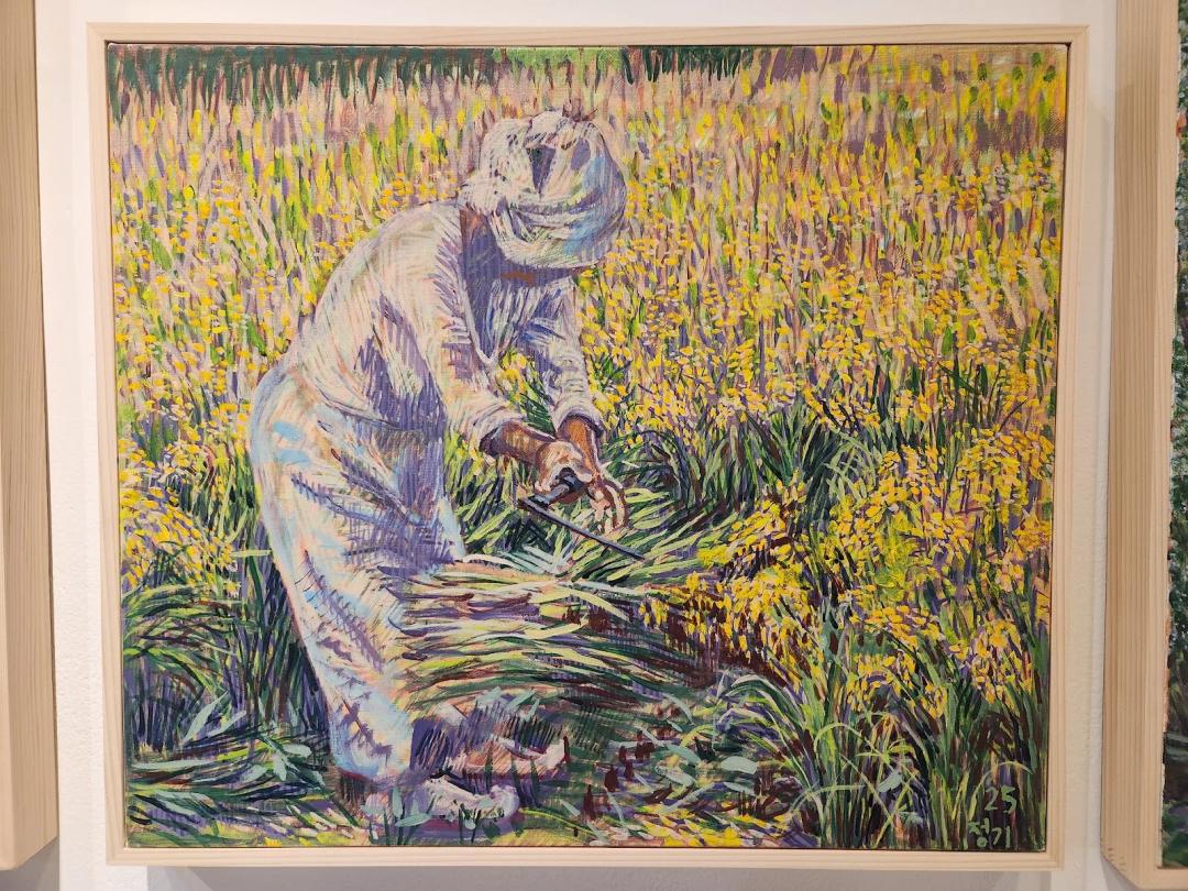 민정기, 〈서후리에서 - 벼베기〉, 2025, 캔버스에 유채, 45.5x53cm