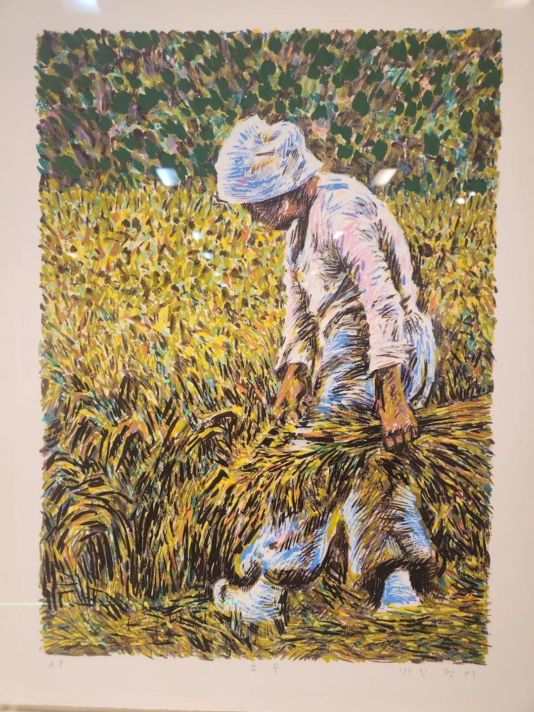 민정기, 〈추수〉, 2025, 실크스크린(판화), 57x41.5cm