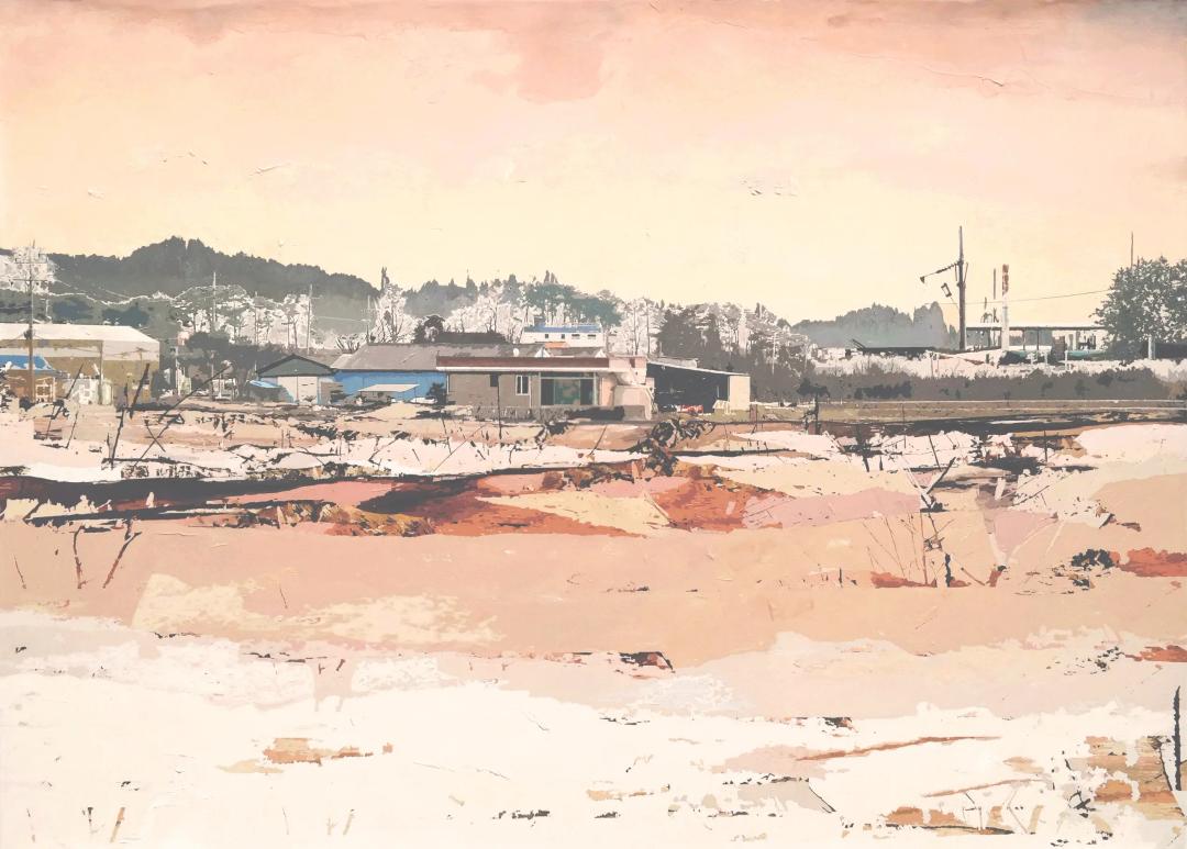 김규학, 〈바람과 빛-142〉, 캔버스에 유화, 65x91cm — 지역의 빛과 공기에서 태어난 풍경