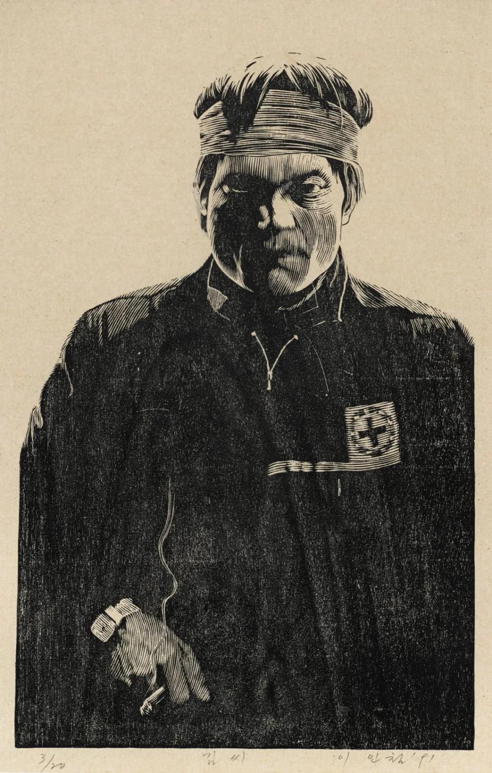 金씨, 목판채색 - 이인철