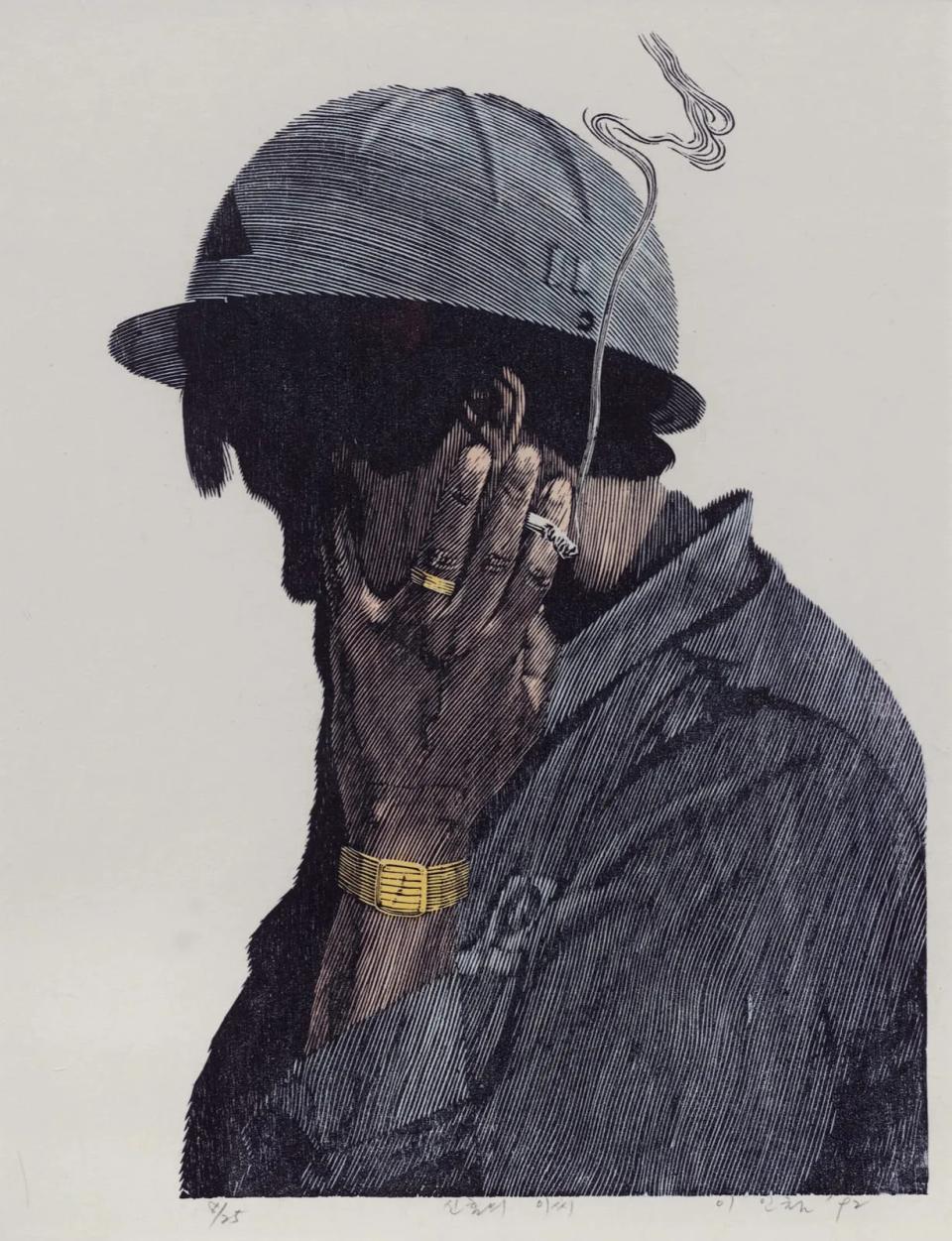 신혼의 李씨, 목판채색 - 이인철