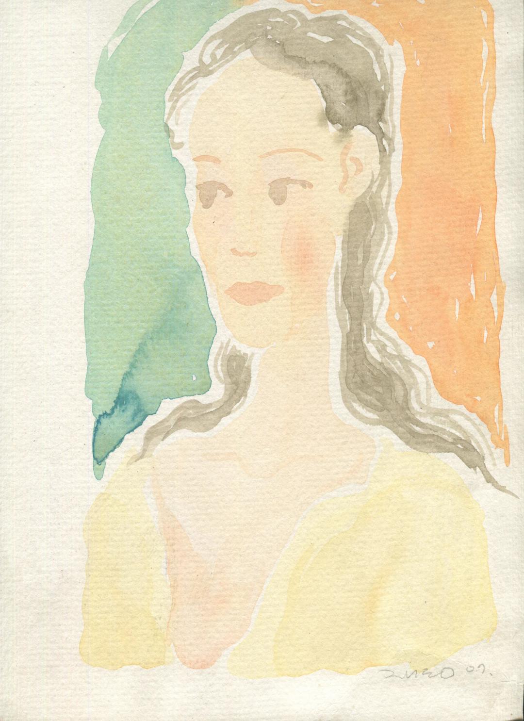 박재동, 〈여인〉, 수채화, 23x30cm — 만평 너머의 박재동
