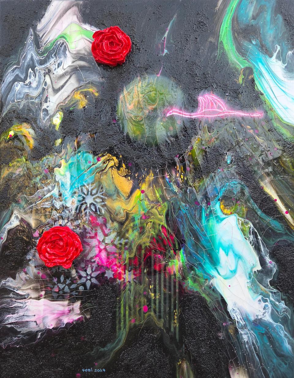 홍학의 꿈II, Mixedmedia on canvas - 예미킴