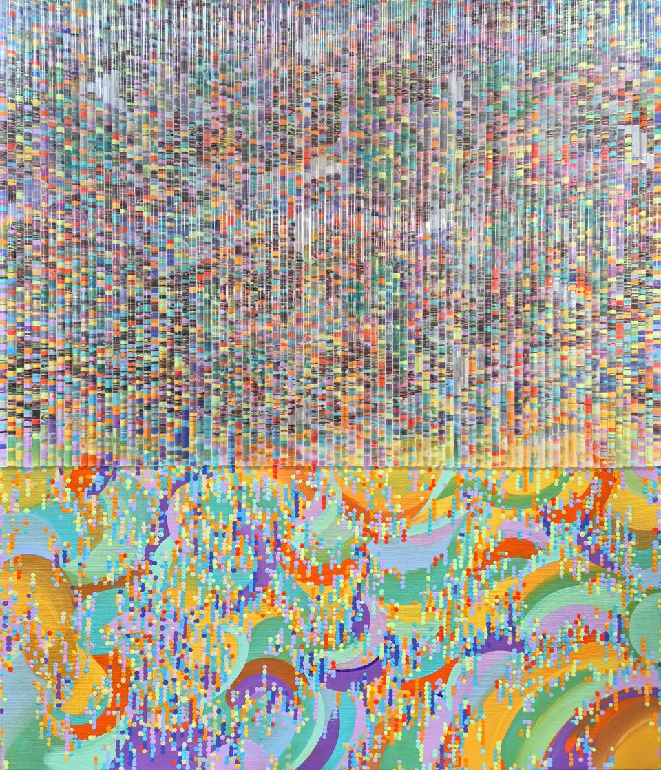 9406 SIM_Visibility, 믹스미디어 이후 아크릴 스틱 콜라주, 아크릴 채색 - 심모비