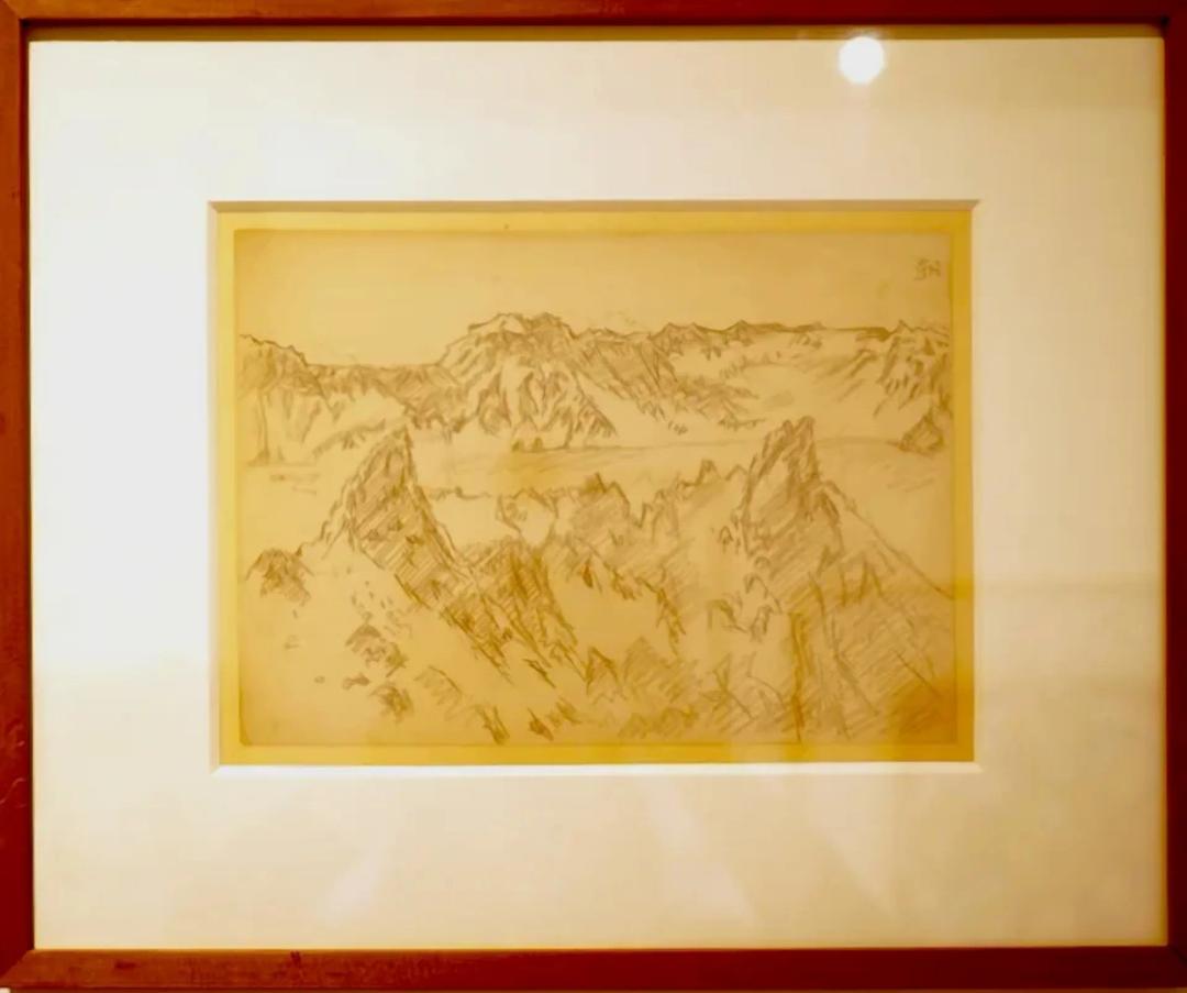 박생광, 〈백두산 천지 아침〉, 종이에 연필, 25.7x18.8cm