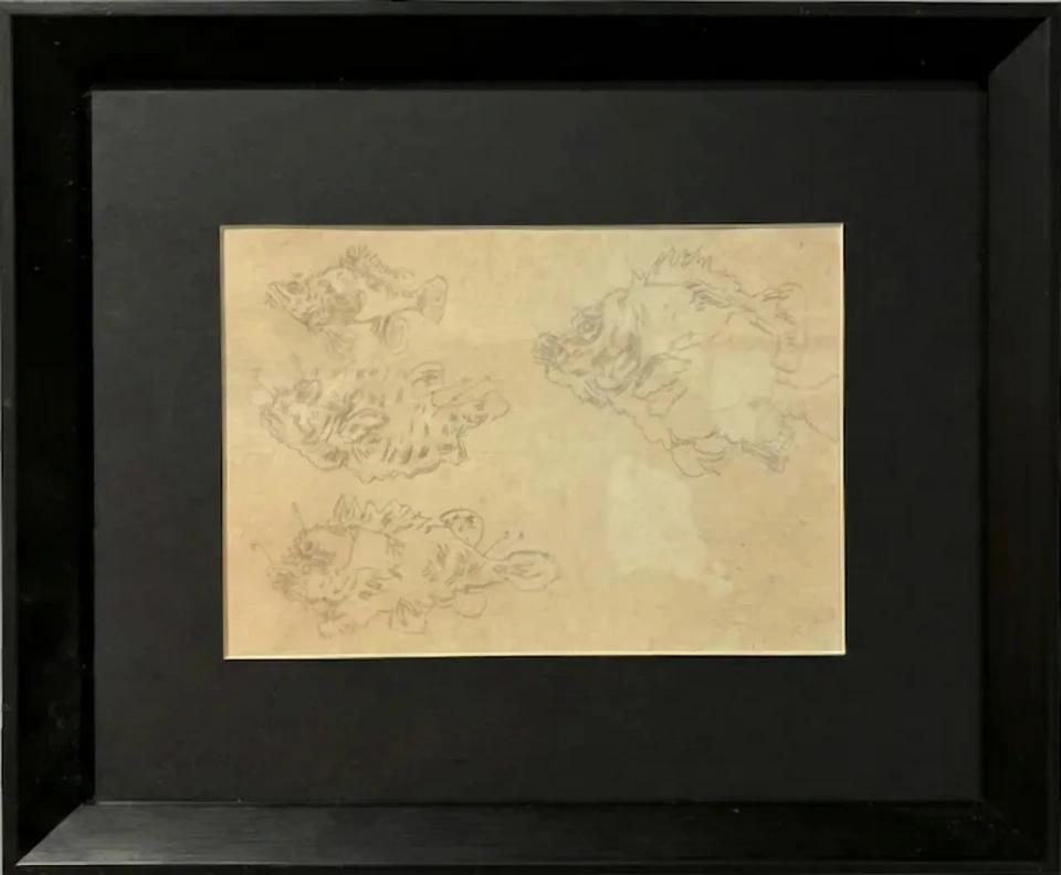 쏘가리, 종이에 연필 - 박생광