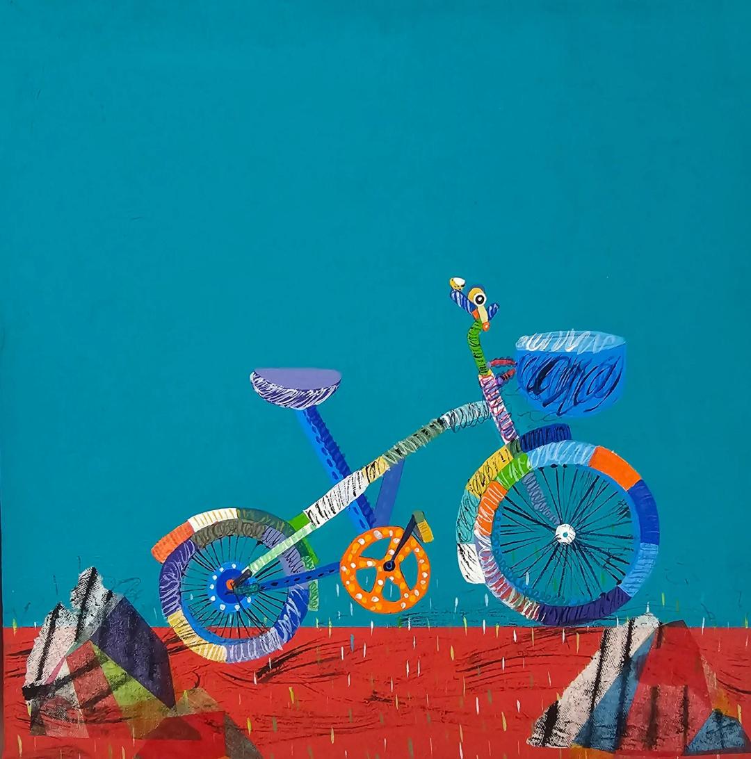 안은경, 〈서툰 생각〉, 장지에 혼합재료, 25x25cm — 디지털 출력과 비교되는 전통 회화 매체의 결