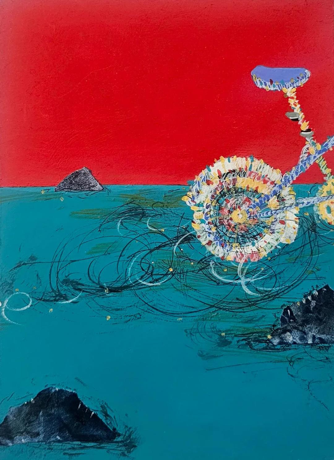 안은경, 〈잠시 머무는 순간〉, 장지 혼합재료, 16x22cm — 작은 장지 위에 머무는 빛