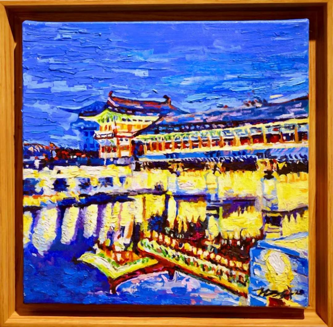 Kim Juhui, Woljeong Bridge, 2020, oil on canvas, 31.8×31.8 cm