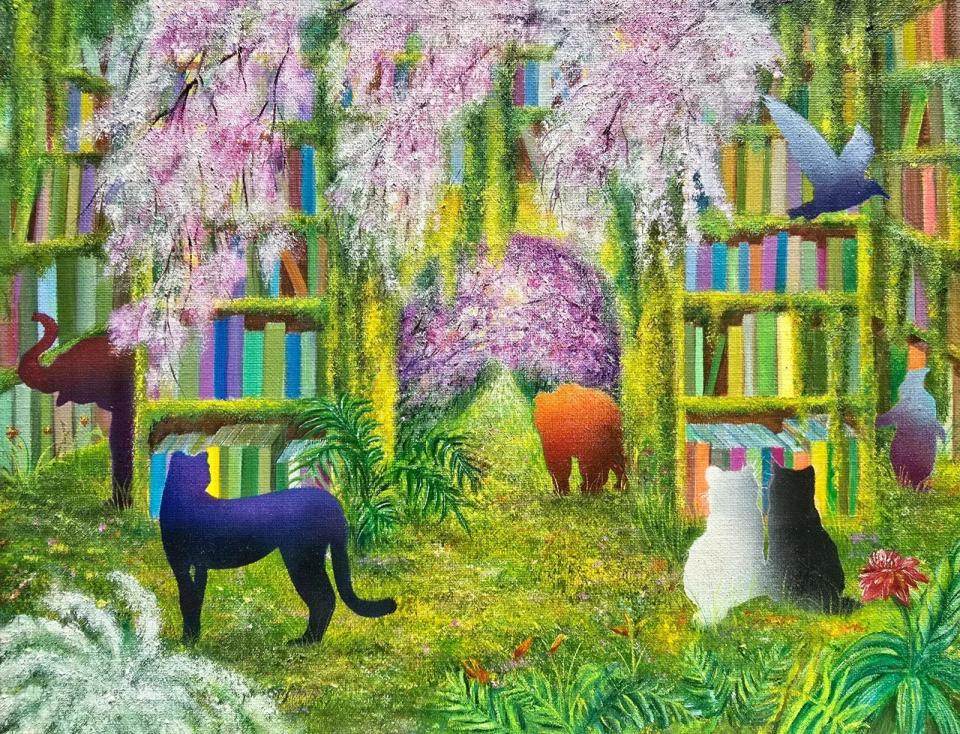 책장 사이의 세계-봄, Oil on canvas - 천지수