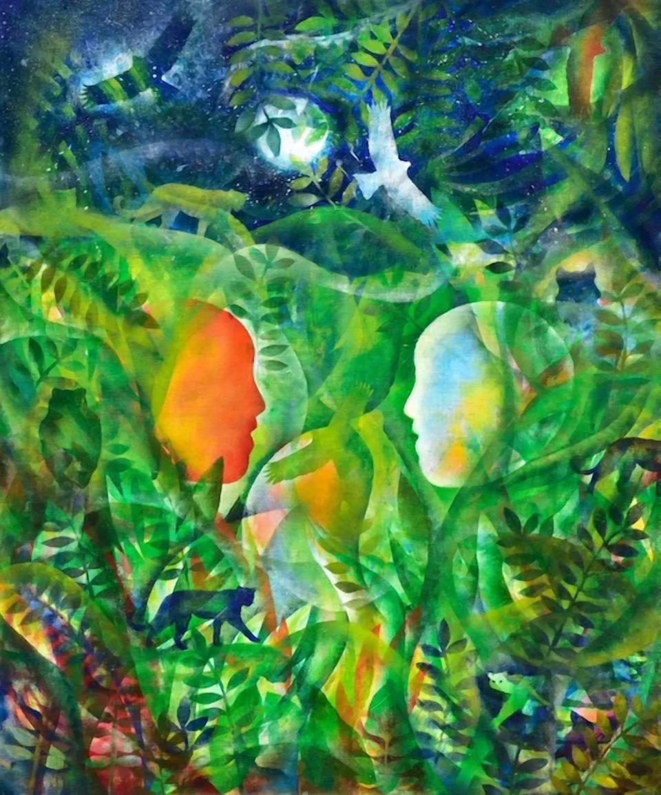 정글의 대화, Oil on canvas - 천지수