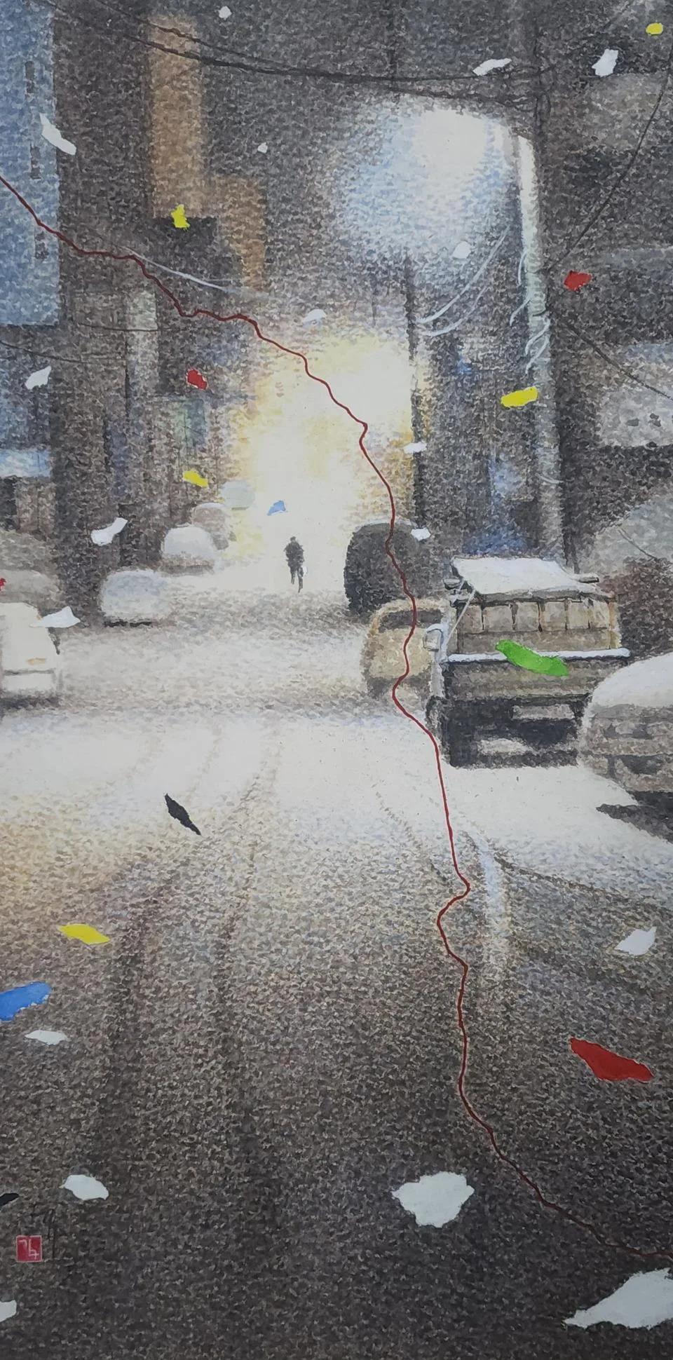 밤골목길ㅡ눈길 - 칡뫼 김구