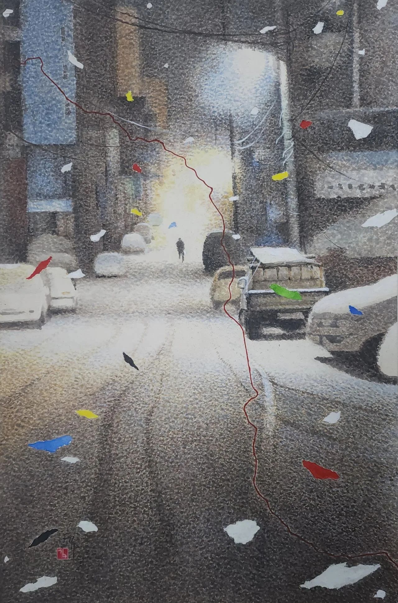 밤골목길ㅡ눈길 - 칡뫼 김구